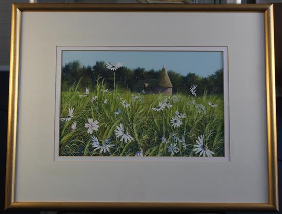 Paul Evans (20th C.) Quiet Farm, near Burwash, 11.5 x 17.5in.